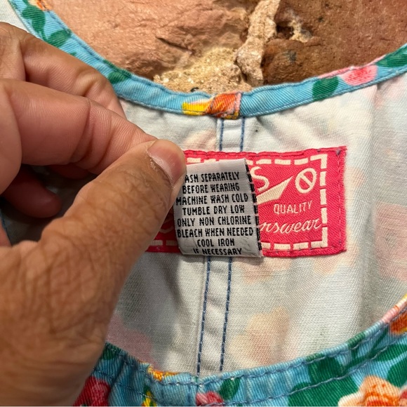 No Excuses Floral Denim Overall Dress Size Medium - Picture 2 of 7